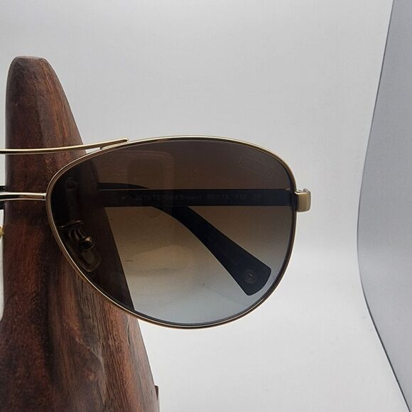 Coach Stefanie Gold & Brown Aviator Polarized Sunglasses main image 9